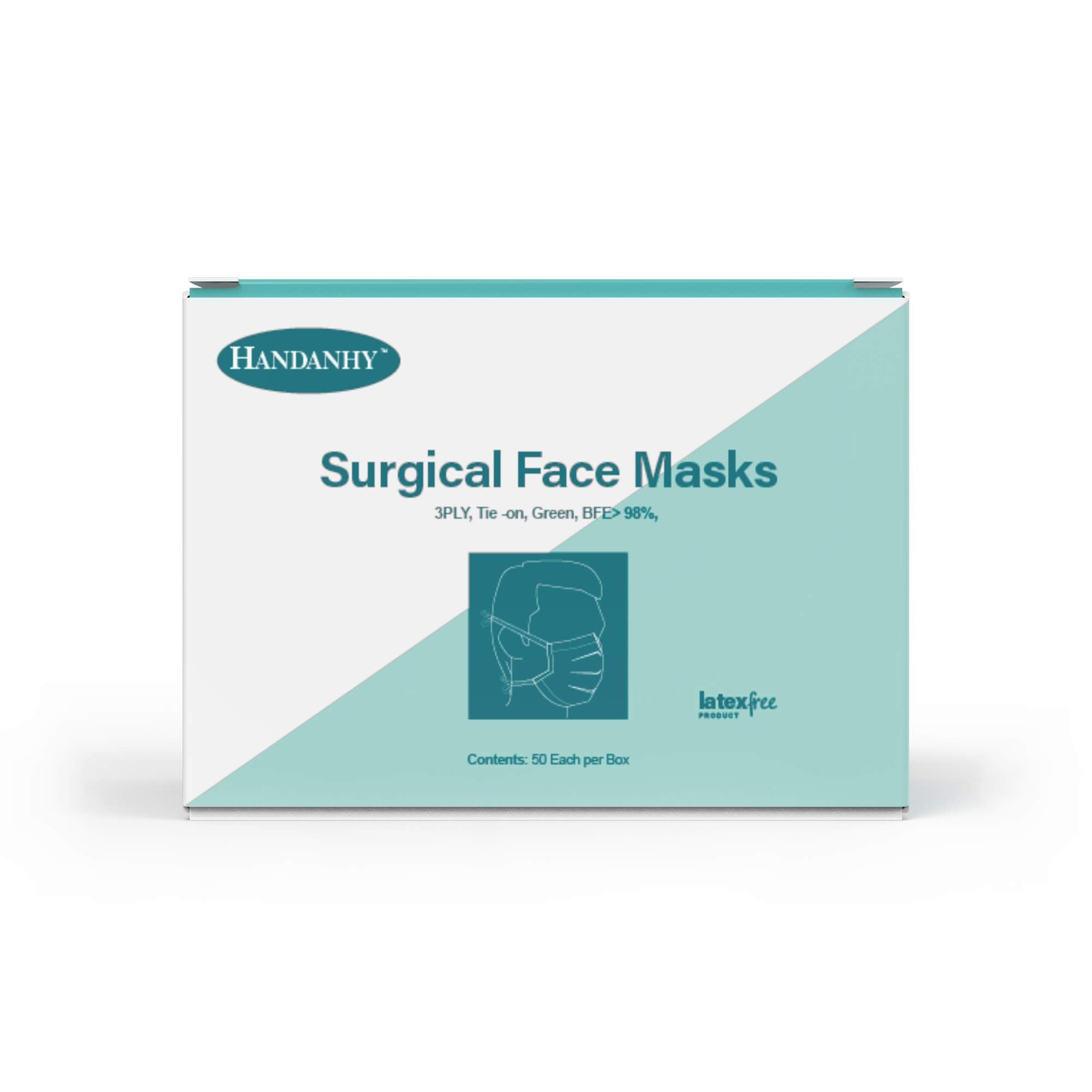 Handanhy 3 Ply Surgical Face Masks (Tie On)